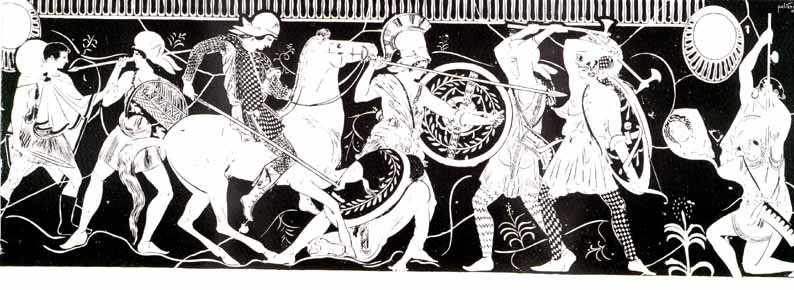 Scène de bataille des Amazones