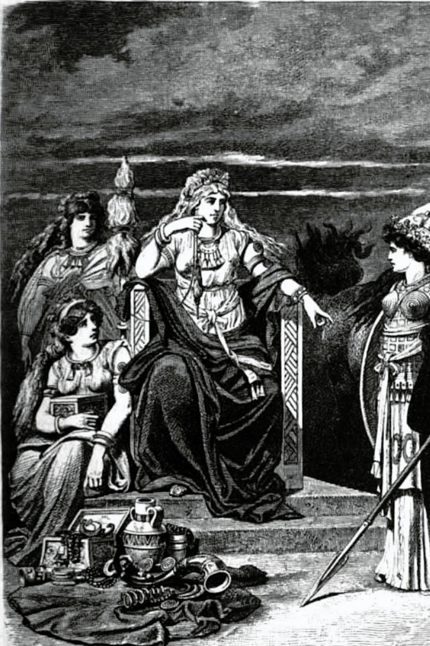 Frigg avec ses suivantes