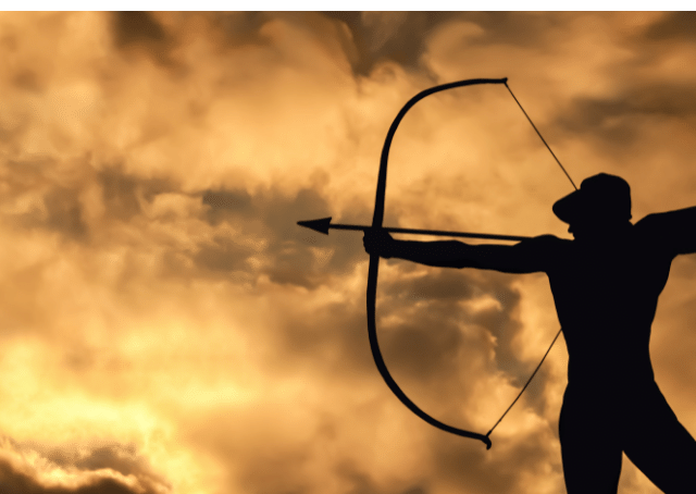 Silhouette d'un homme en Hou Yi
