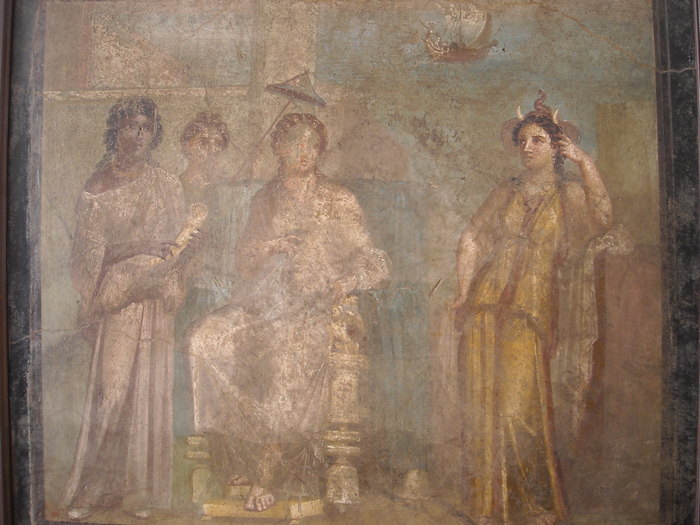 Peinture classique illustrant des scènes de l'Énéide