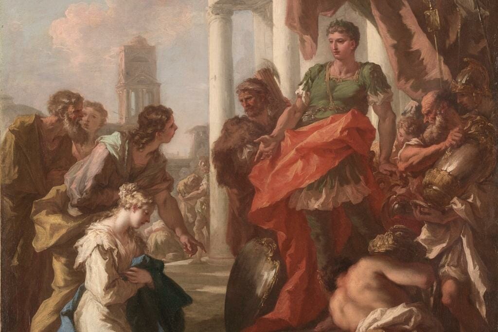 Représentation d'Acamas dans la mythologie grecque après la guerre de Troie
