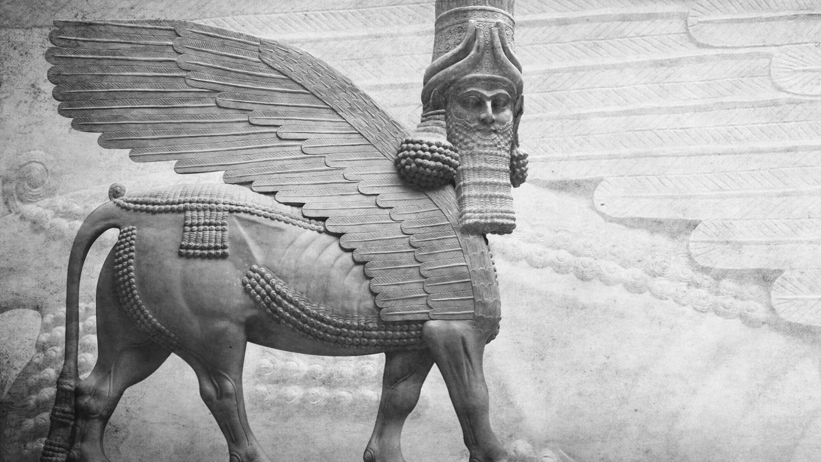 Lamassu : La déesse mésopotamienne antique à tête humaine et corps de taureau ailé