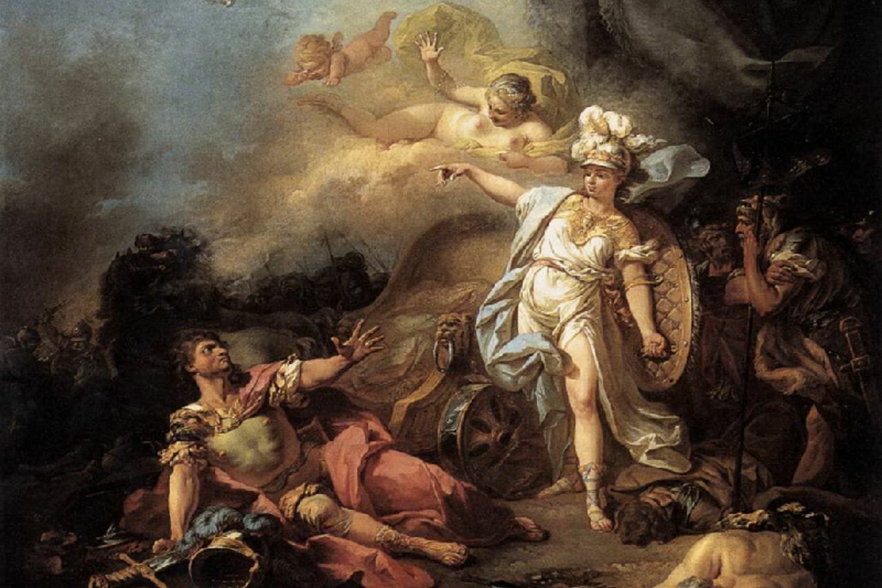 Athéna contre Arès : la déesse de la Sagesse face au dieu de la Guerre (Minerve/Mars)