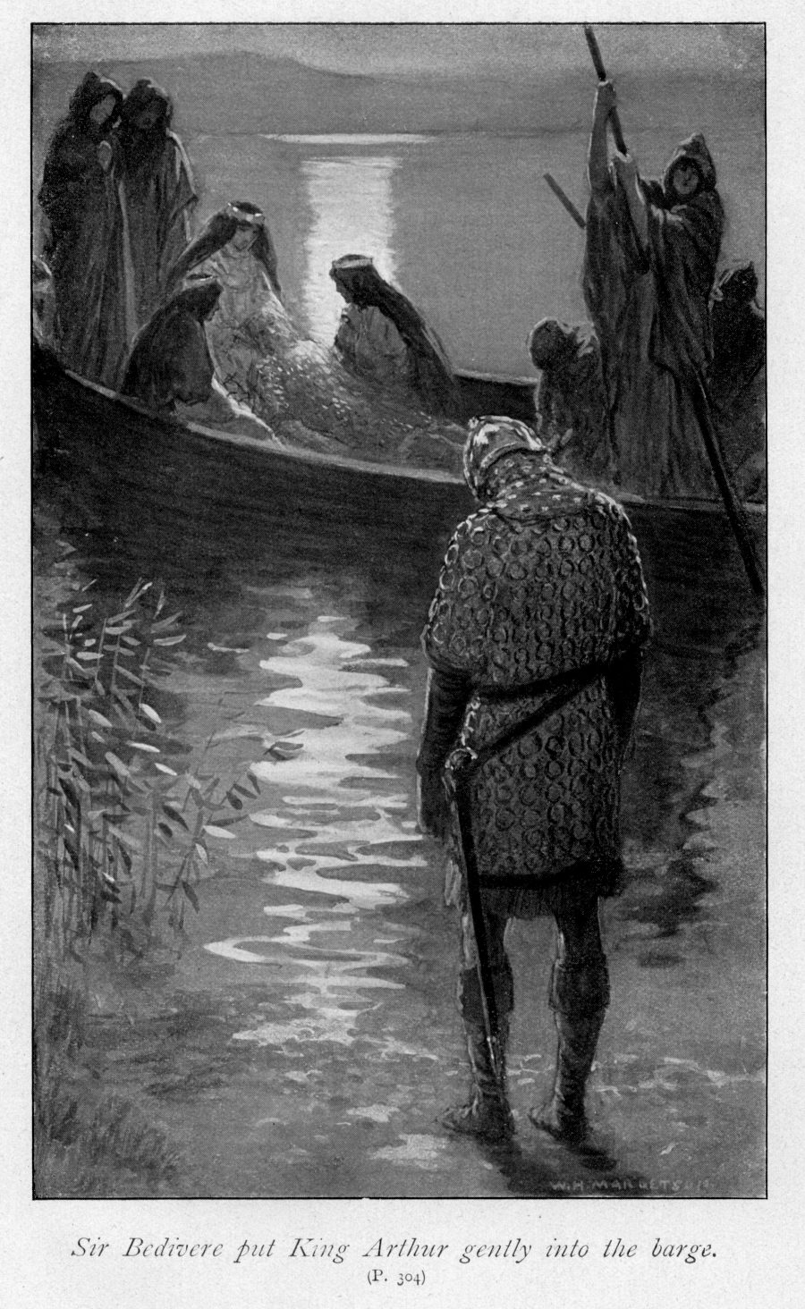 Illustration de W. H. Margetson pour Legends of King Arthur and His Knights de James Knowles