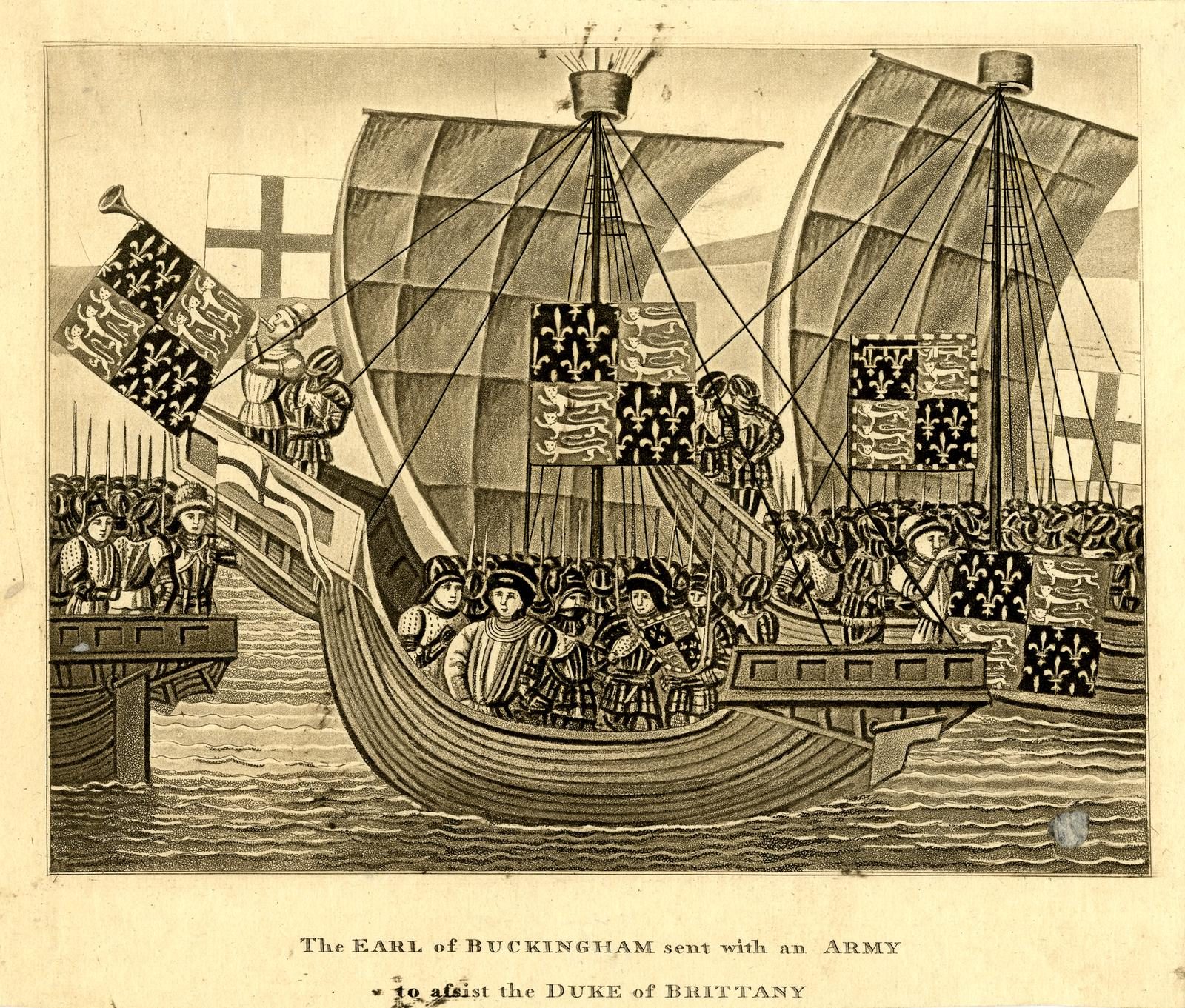 Le comte de Buckingham envoyé avec une armée au secours du duc de Bretagne (BM 1871,1209.1463)