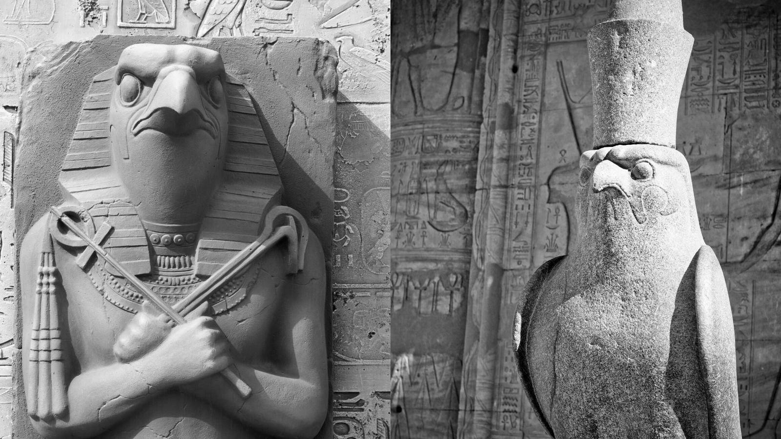 Œil d'Horus contre Œil de Rê : Horus (dieu du ciel) et Rê (roi solaire)