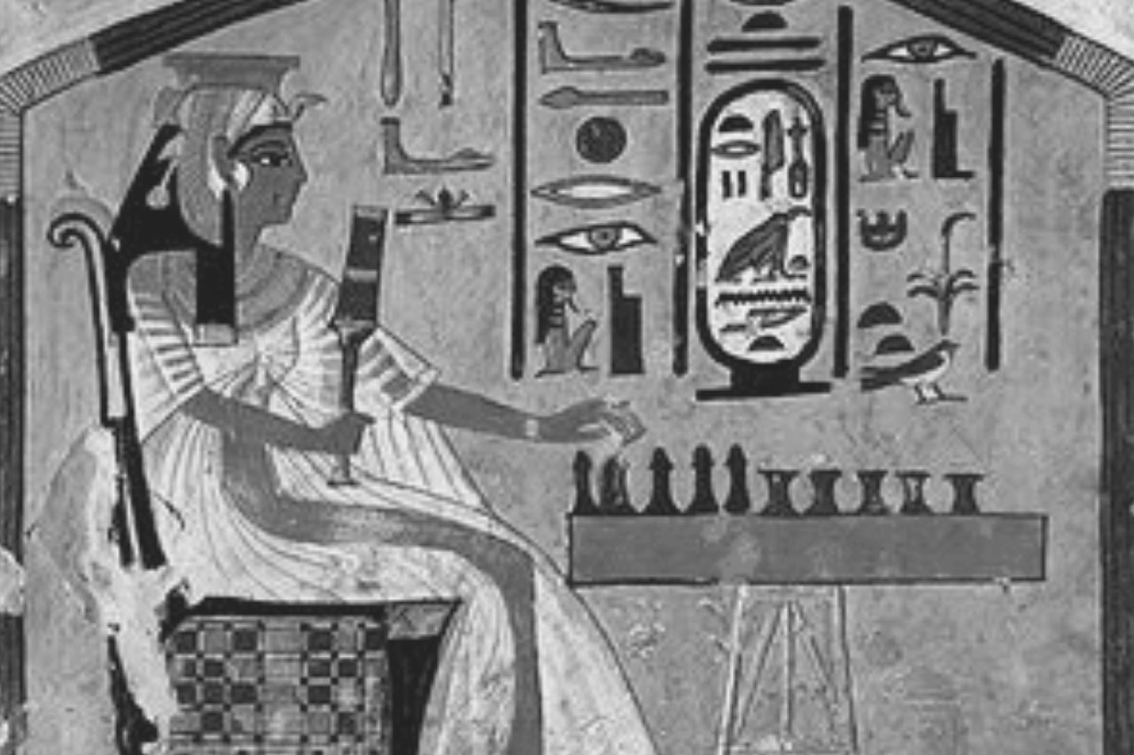 Néfertari jouant au Senet, peinture murale de la tombe de Néfertari