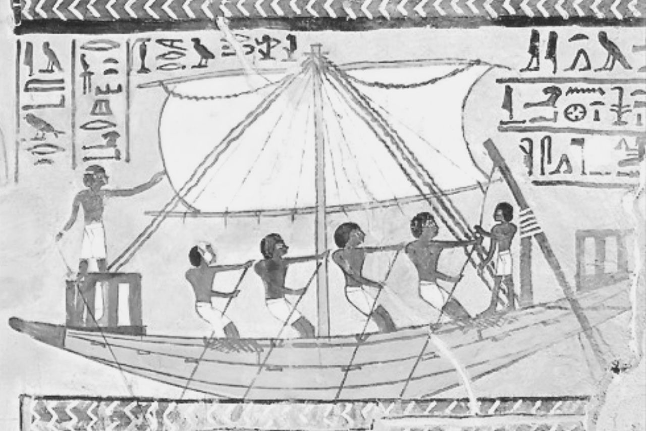 Scène d'aviron dans l'Égypte antique