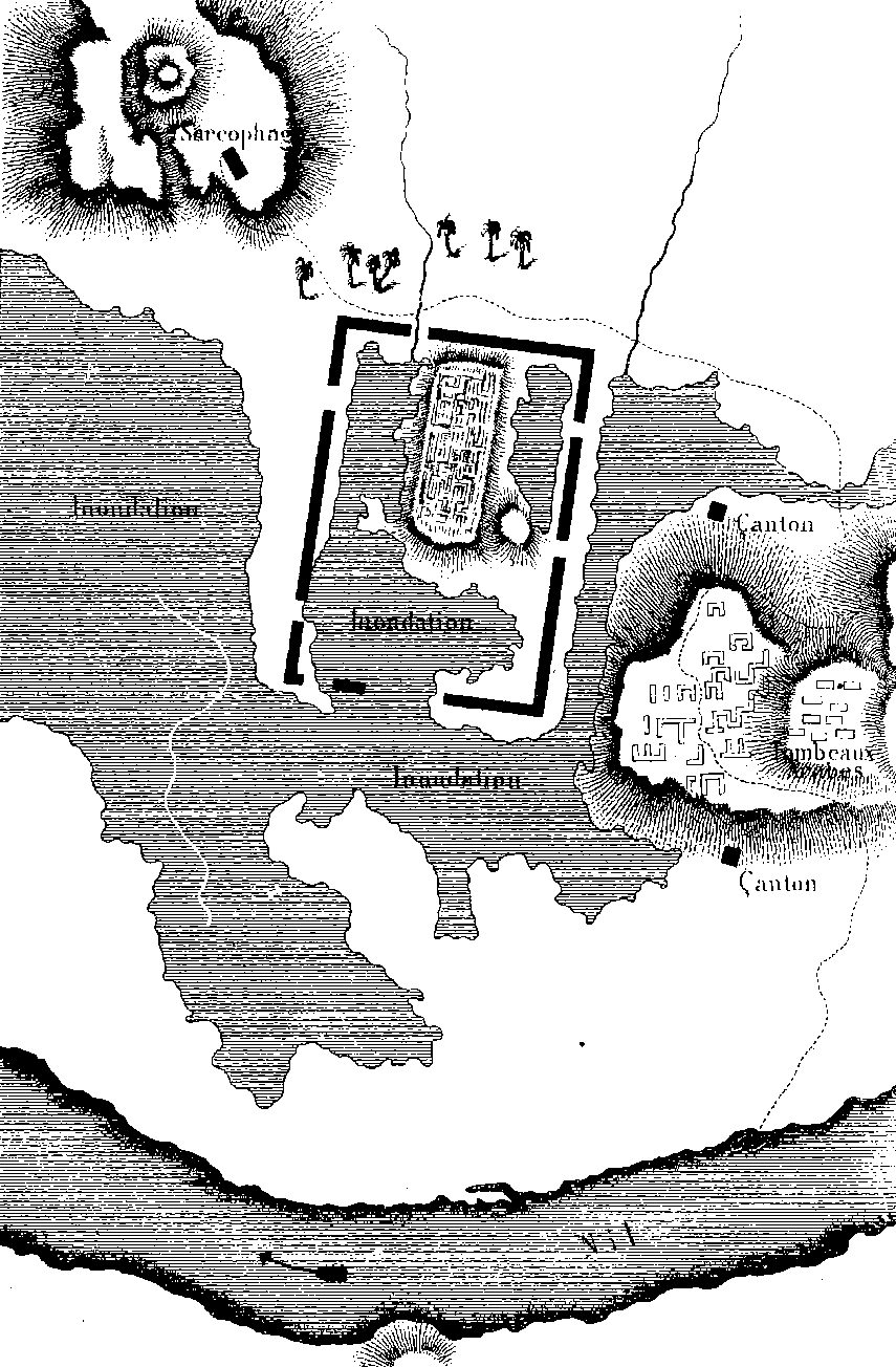Carte des ruines de Saïs, par Jean-Francois Champollion, 1828
