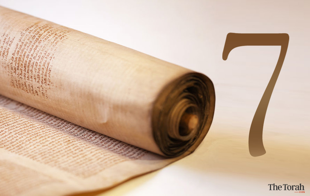 Rouleau de la Torah, dans lequel le nombre sept revêt une grande signification