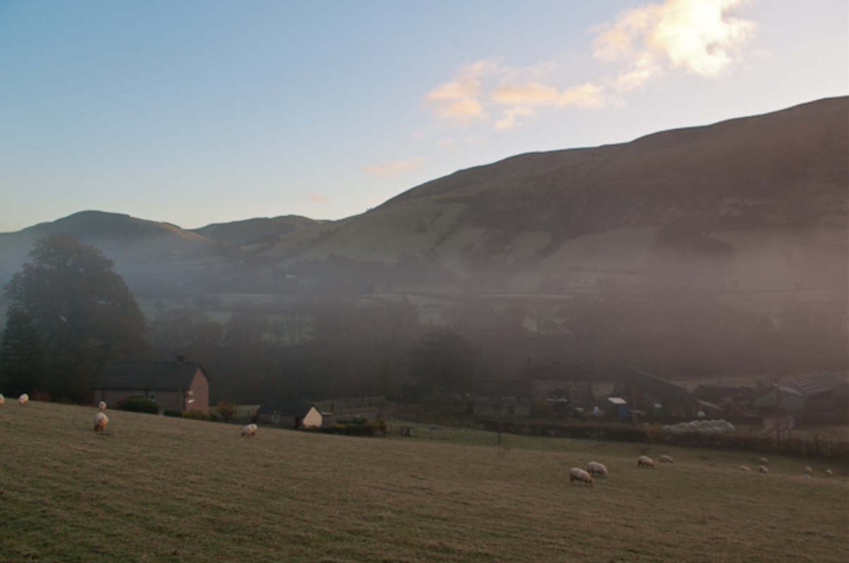 Vue de Camlan-Uchaf, le site probable de la bataille de Camlann