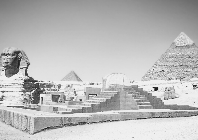 Vue du Sphinx et des pyramides, symboles de la culture égyptienne