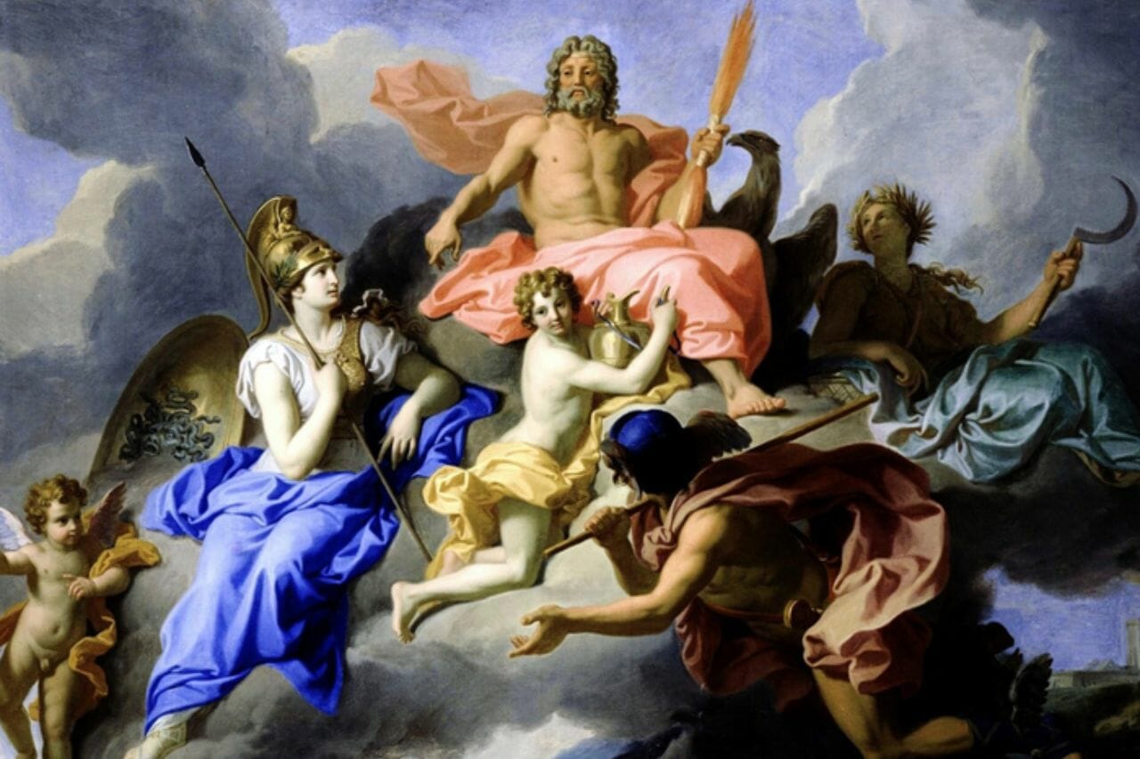 Zeus (Jupiter) - Dieu grec du ciel : arbre généalogique de l'Olympe